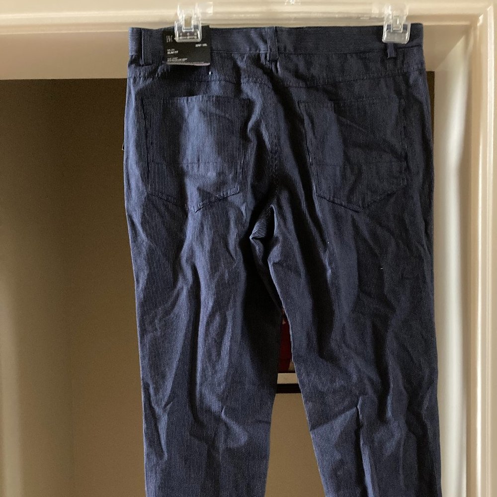 NWT INC Blue Striped Pants 32" Waist
